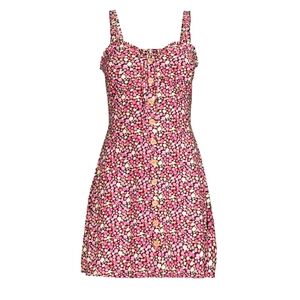 NWT, No Boundaries Juniors Sleeveless Print Milkmaid Dress, XL